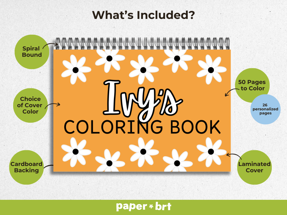 Personalized Children's Flower Garden Coloring Book