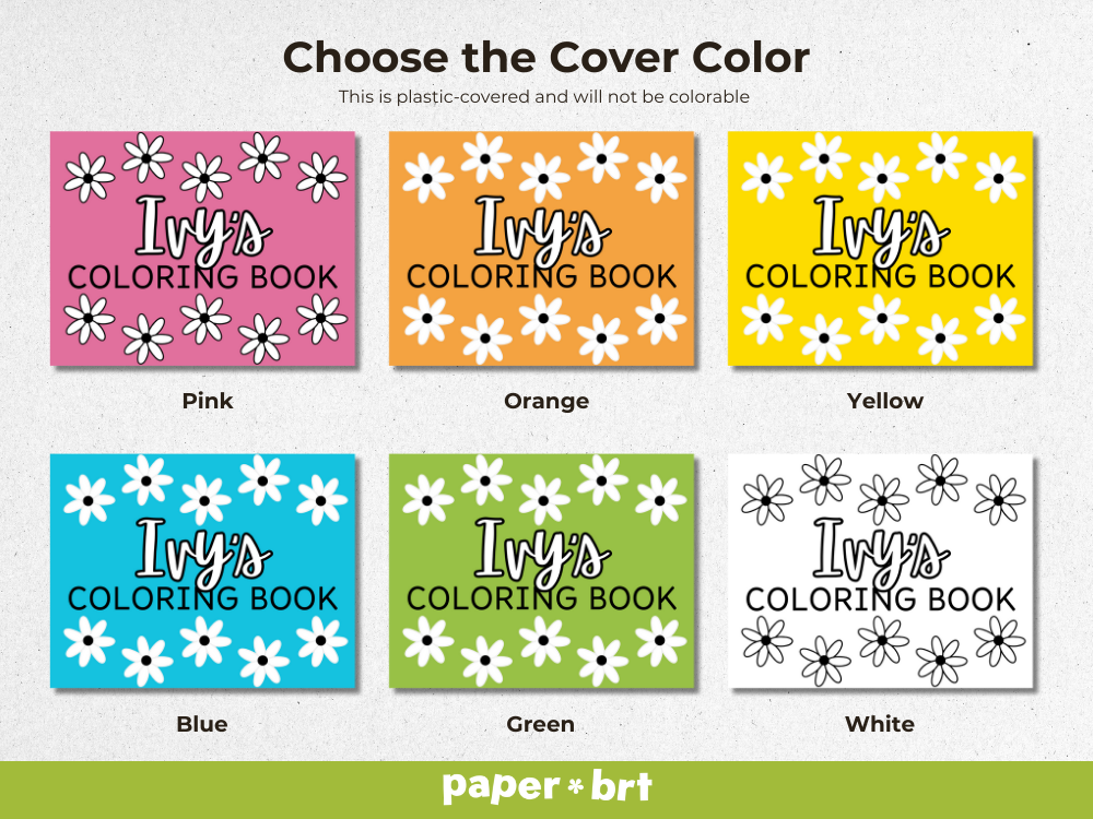 Personalized Children's Flower Garden Coloring Book