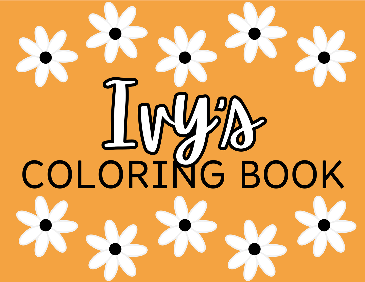 Personalized Children's Flower Garden Coloring Book