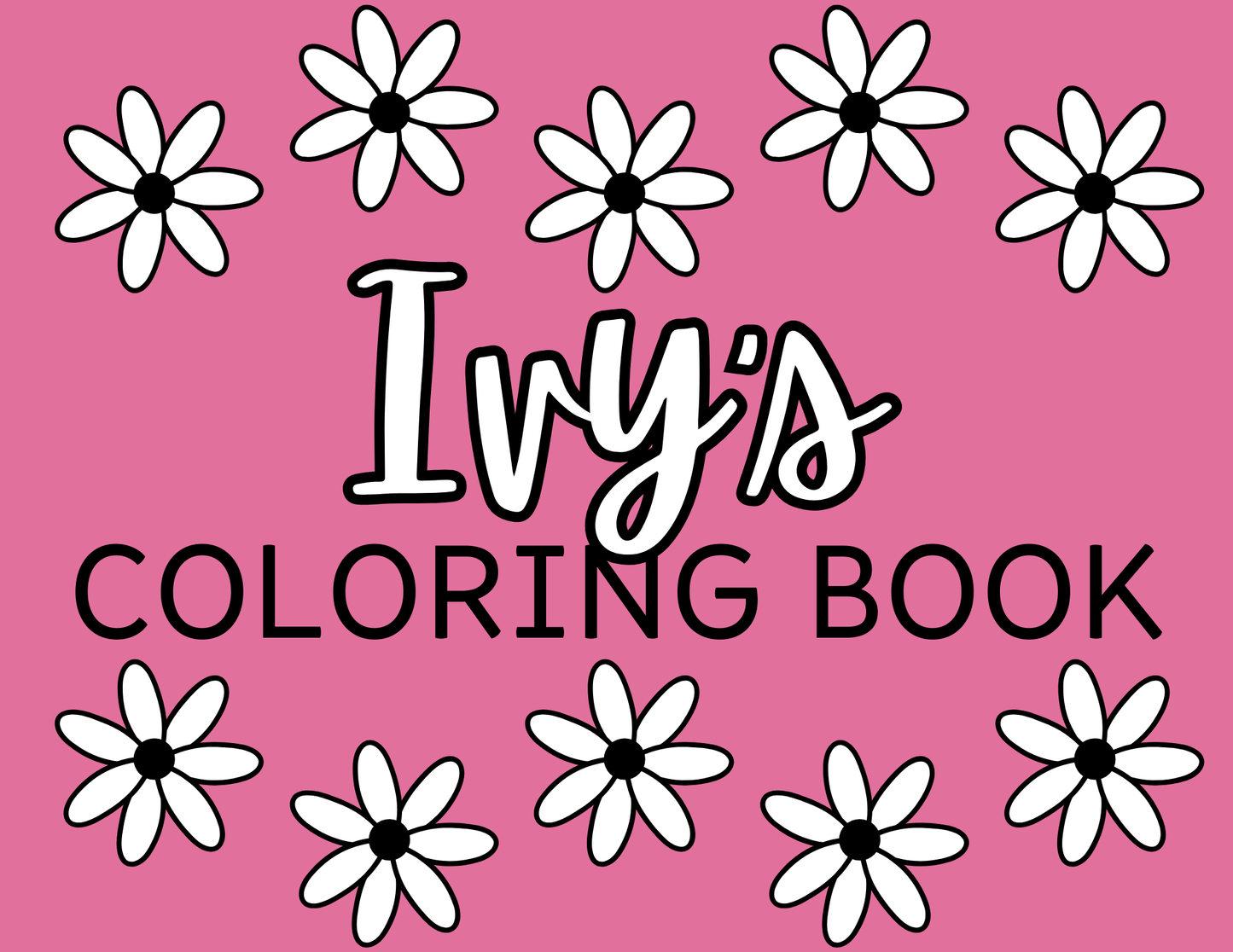Personalized Children's Flower Garden Coloring Book
