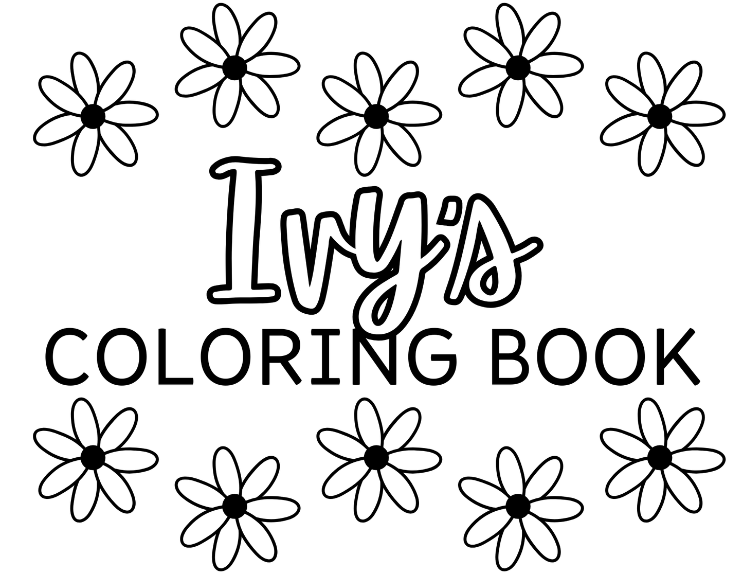Personalized Children's Flower Garden Coloring Book